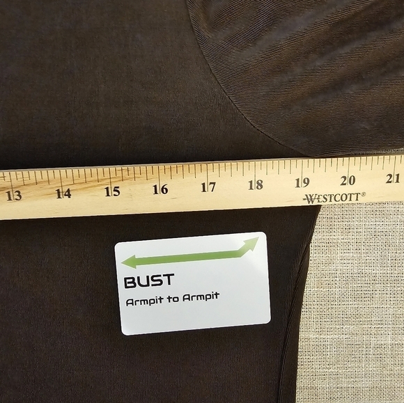 Chico's Traveler Size 2 Large Acetate Slinky Stretchy Brown Midi Dress - Picture 9 of 9